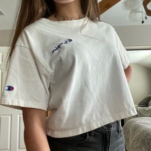 Champion White Cropped T-Shirt Women’s Size US XS